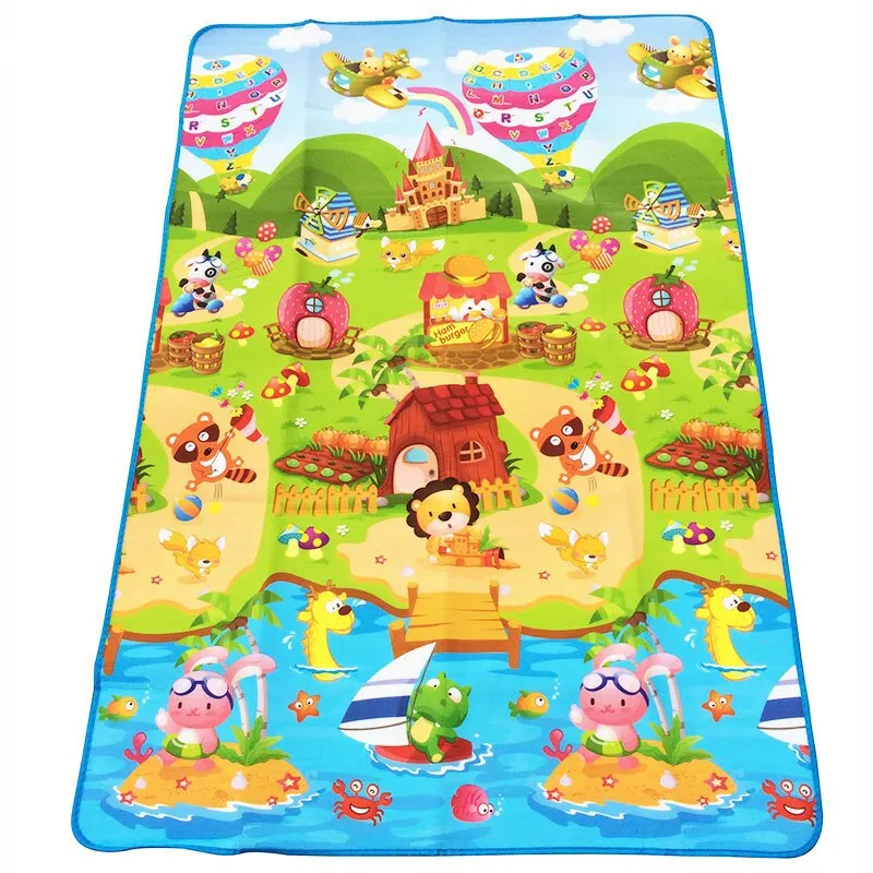 Tapis de jeu bébé imperméable éducatif multicolore PVC 180x120cm