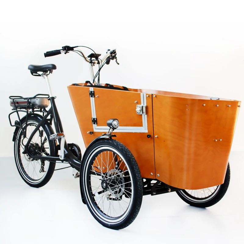Vélo Cargo électrique haute qualité poussette double bébé remorque