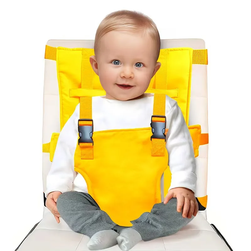 Harnais de siège de sécurité portable pour bébé idéal pour voiture chaise haute et voyages Jaune