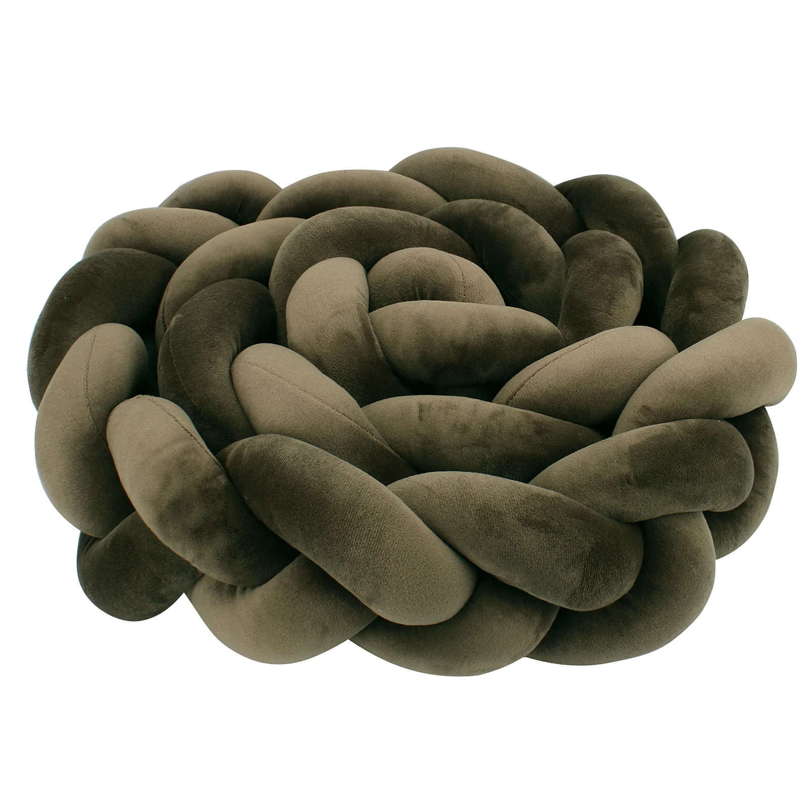 Coussin de protection pour lit bébé tressé à la main en velours design moderne 100cm à 400cm vert olive
