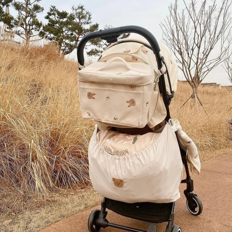 Sac de rangement portable pour poussette caddie à couches étanche