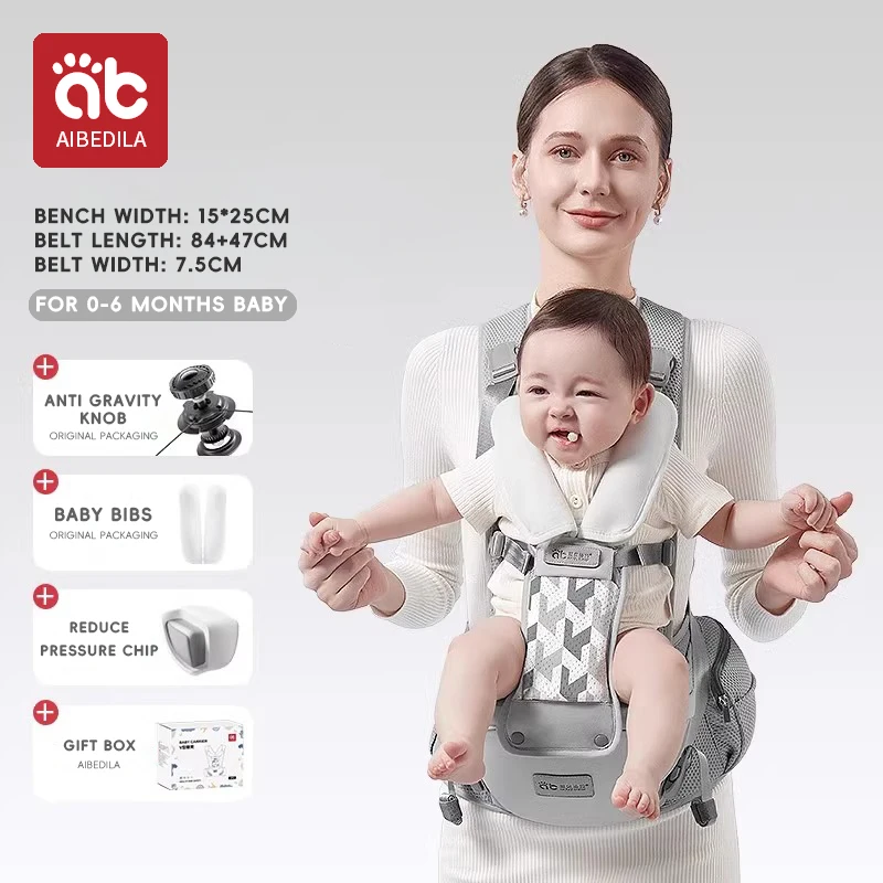 Sac à dos ergonomique bébé 06 mois AIBEDILA antigravité portage confortable poussette accessoire sécurité