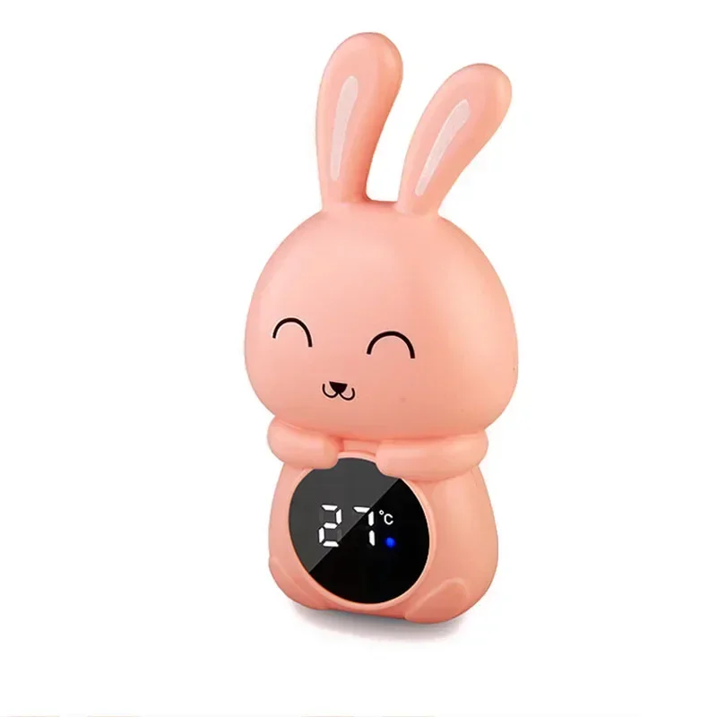 Compteur de température de bain numérique flottant pour bébé thermomètre LED en forme de lapin éclairage doux 