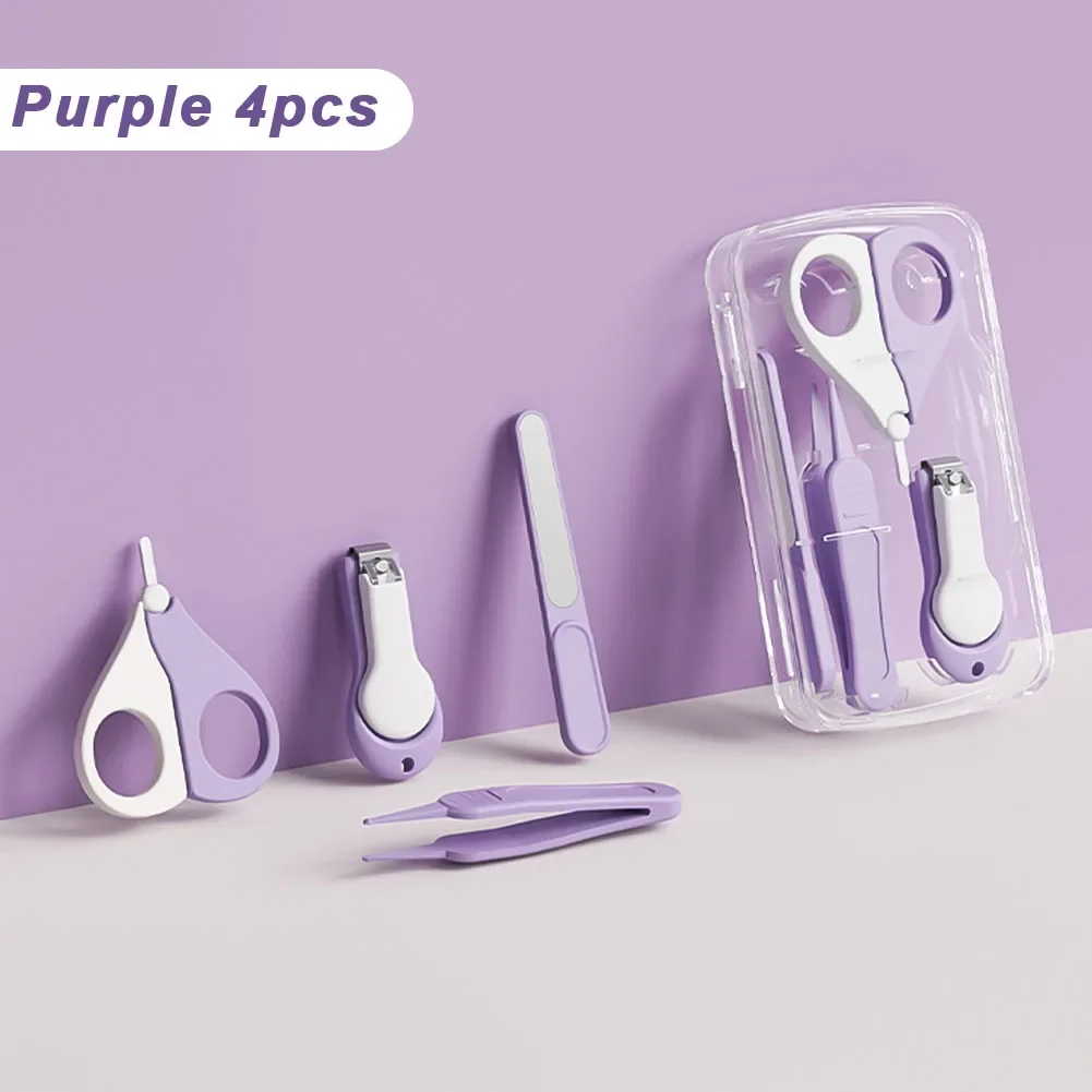 Kit de soins ongles bébé 4 pièces ciseaux coupeongles lime pincettes