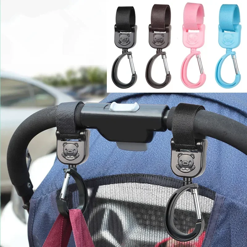 Crochets poussette bébé panda sac suspendu 360° organizateur chariot accessoires bébé universel style moderne 