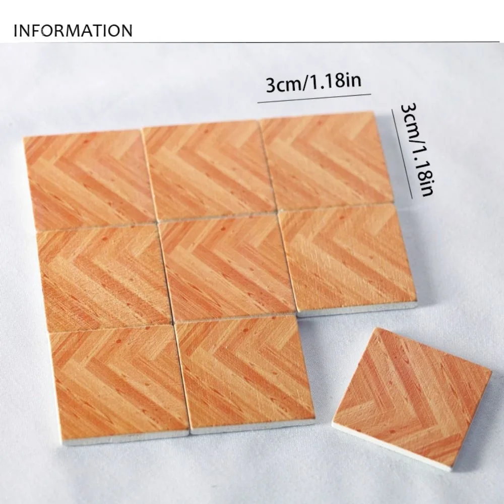 Décor maison poupée bébé poussette miniature 1/12 carreaux bois