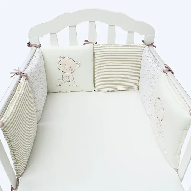 Coussinets de protection pour lit bébé Parechocs en coton 6 pièces Sécurité et style pour la chambre de bébé