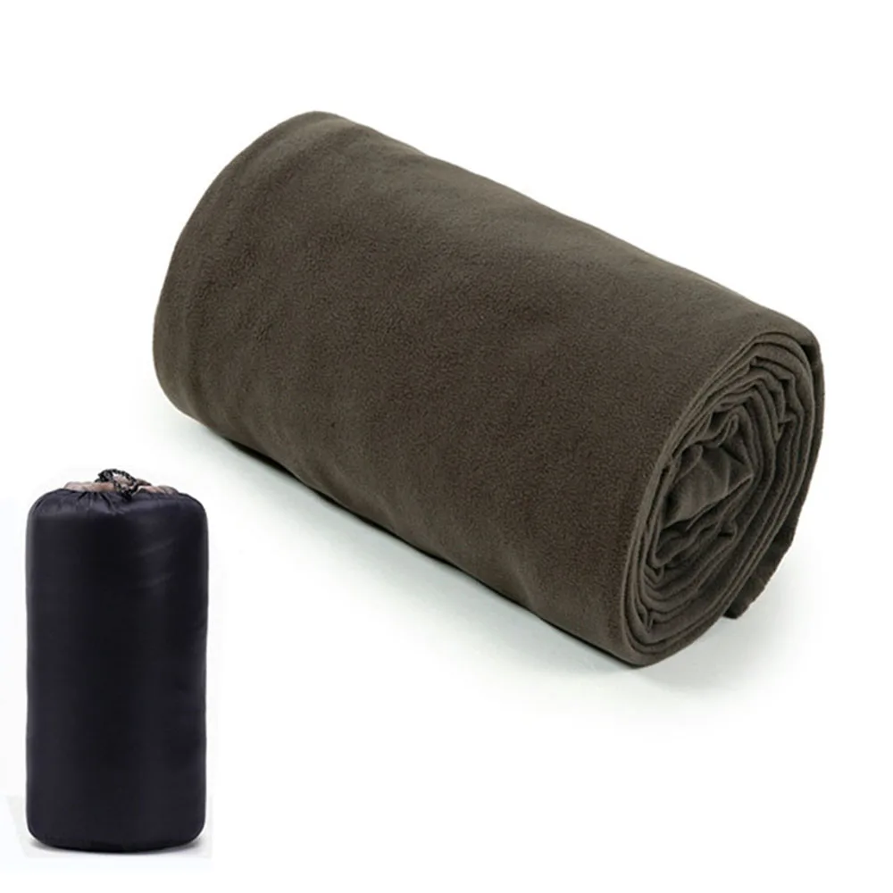 Couverture de voyage portable en microfibre couverture de camping en plein air doublure polaire style moderne
