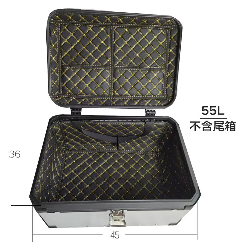 Lining coffre poussette alliage aluminium 55L intérieur cuir PU compartiments sécurisés