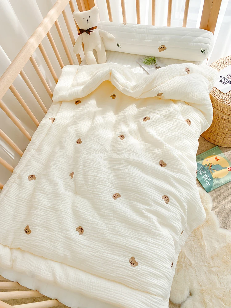 Couette bébé animaux ours lapin 100x120cm 100% coton doux