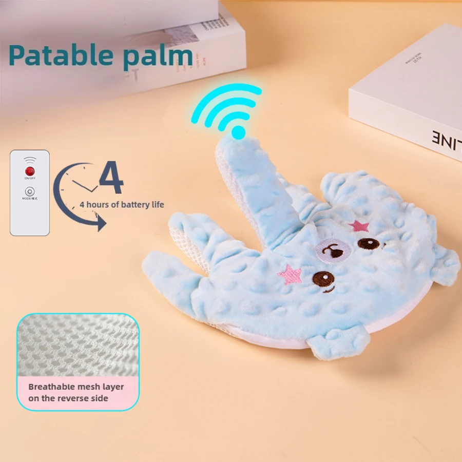 Gant sensoriel bébé apaisant oreiller main形式 remotely contrôlé 4 heures batterie polyester coton bleu rose éto