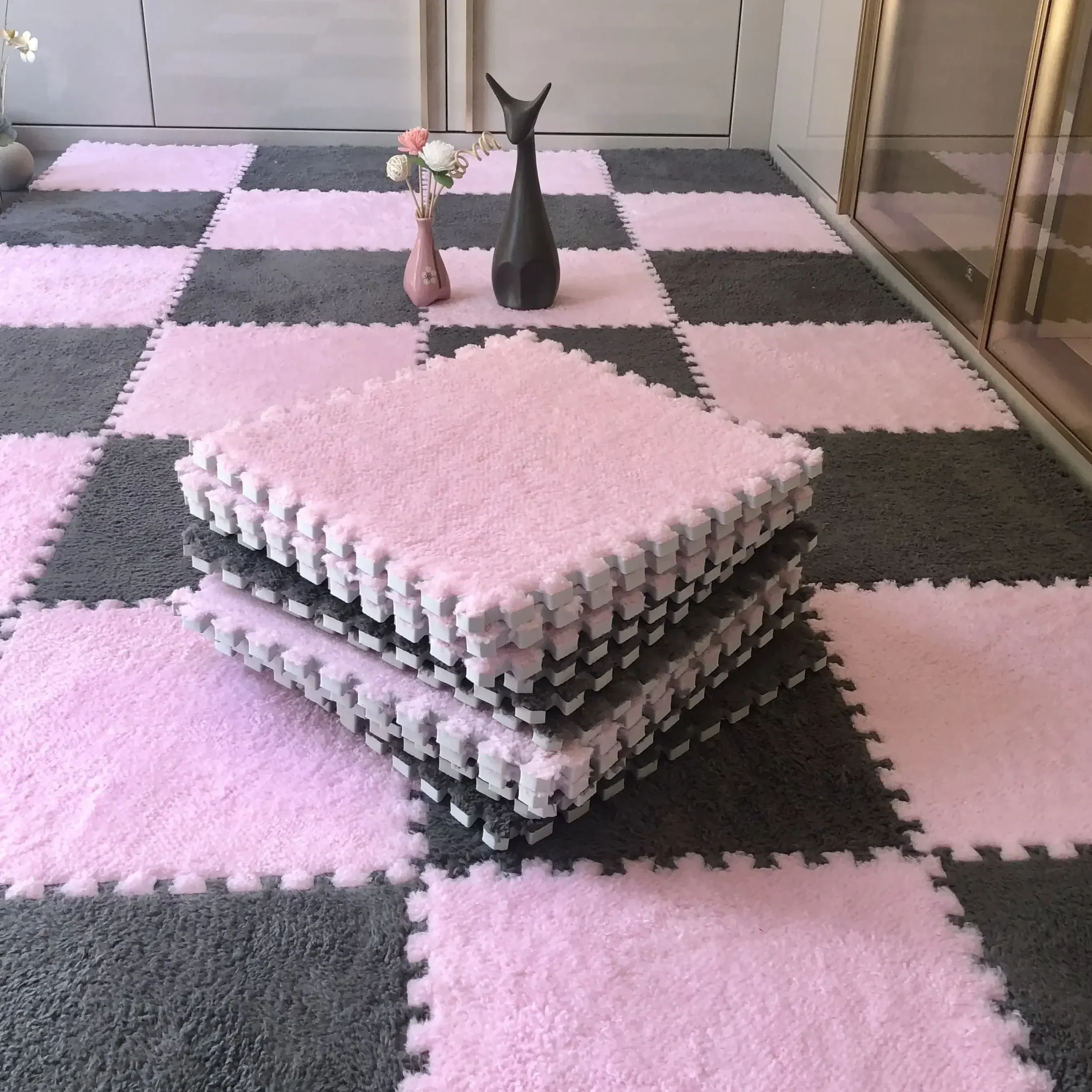 Tapis modulable en mousse douce pour chambre bébé puzzle en oligfoam
