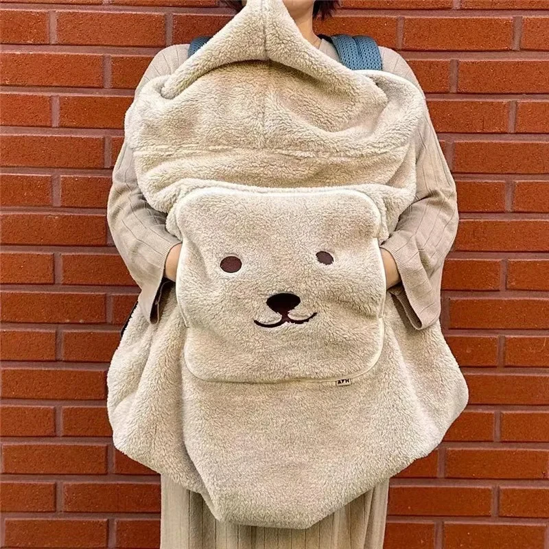 Couverture bébé avec capuche ours douce chaude en polaire design
