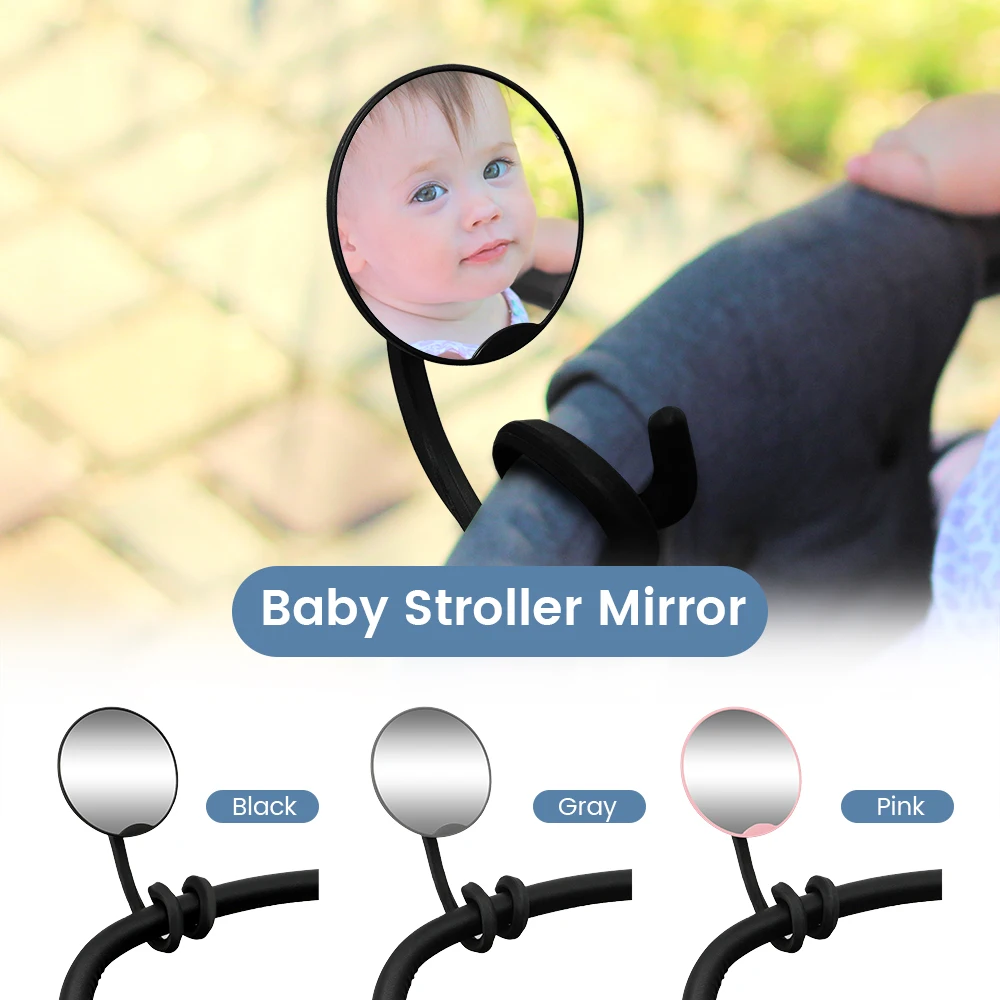 Miroir de poussette bébé 360° ajustable Vision panoramique Pied en