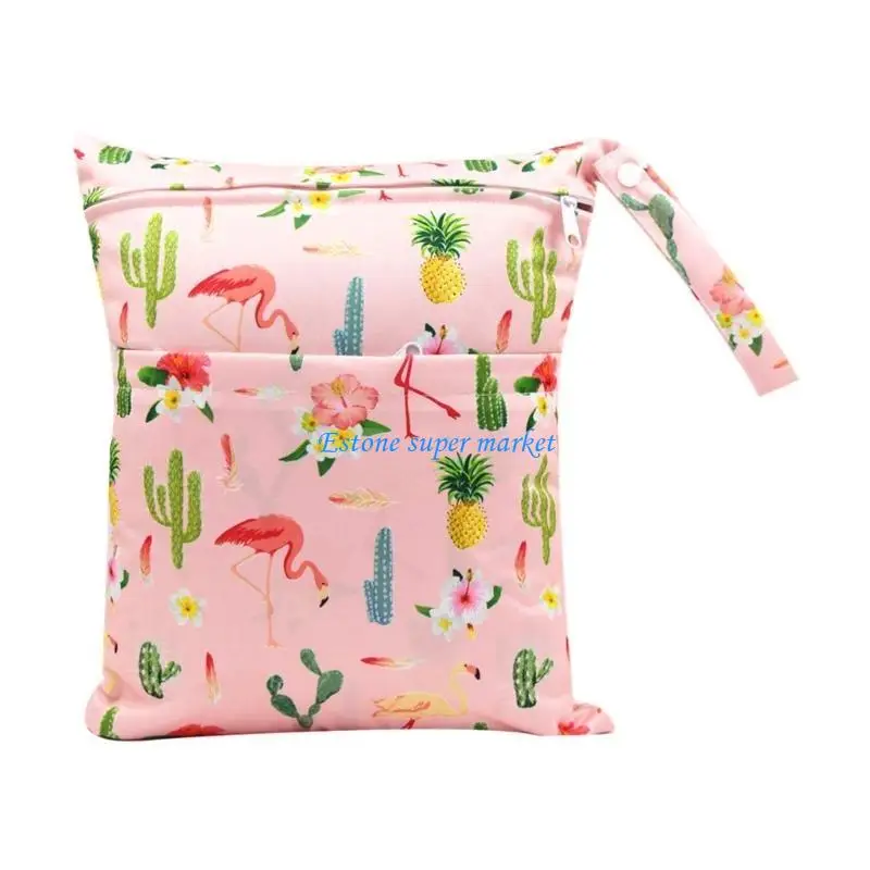 Sac à couches bébé imprimé dessin animé 090B main imperméable fermeture