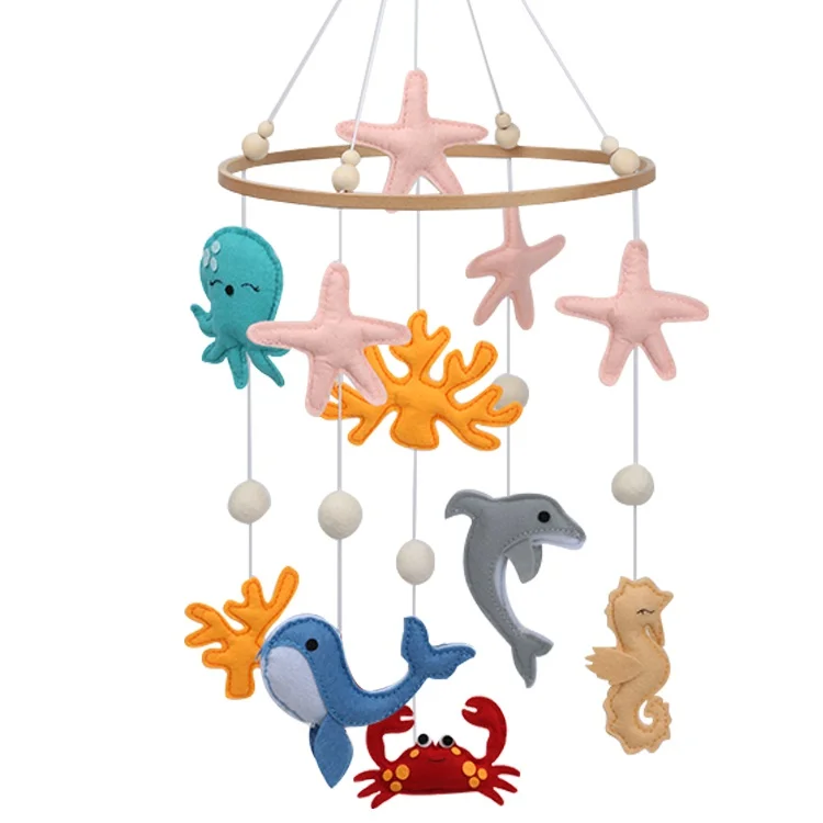 Mobile bébé thème océan crèche animaux marins doux déco apaisante pour